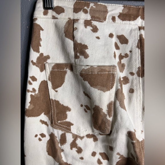 Altar’d State Cow Print Fringe High Rise Flares Size M - Picture 5 of 10